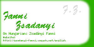 fanni zsadanyi business card