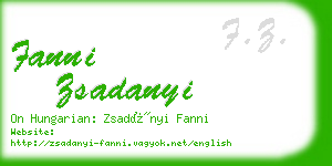 fanni zsadanyi business card